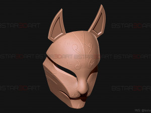 aragami 2 mask - kitsune mask - halloween cosplay 3D-Druckmodell