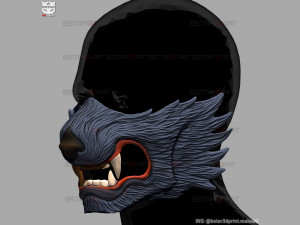 wolf face mask - high quality details 3d print model Model do druku 3D