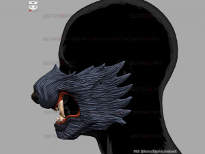 wolf face mask - high quality details 3d print model Model do druku 3D