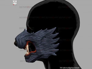 wolf face mask - high quality details 3d print model 3D Print Model