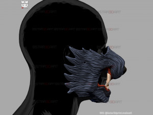 wolf face mask - high quality details 3d print model Model do druku 3D