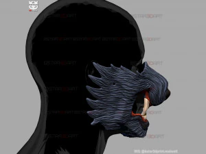wolf face mask - high quality details 3d print model 3D Print Model