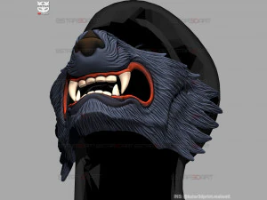 wolf face mask - high quality details 3d print model 3D Print Model