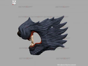 wolf face mask - high quality details 3d print model 3D Print Model