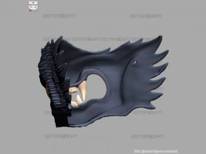 wolf face mask - high quality details 3d print model 3D Print Model