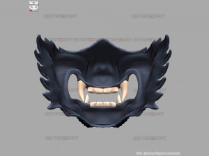 wolf face mask - high quality details 3d print model Model do druku 3D