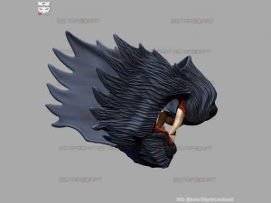 wolf face mask - high quality details 3d print model 3D Print Model