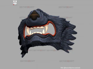 wolf face mask - high quality details 3d print model 3D Print Model