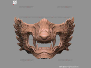 wolf face mask - high quality details 3d print model 3D Print Model