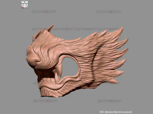 wolf face mask - high quality details 3d print model 3D Print Model