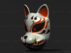 demon kitsune mask - japanese mask - high quality details Modelo de impresión 3D