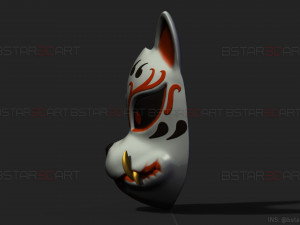 demon kitsune mask - japanese mask - high quality details Modelo de impresión 3D