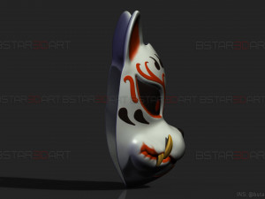 demon kitsune mask - japanese mask - high quality details Modelo de impresión 3D