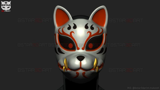Japanese Fox Mask Demon Kitsune