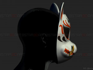 demon kitsune mask - japanese mask - high quality details Modelo de impresión 3D
