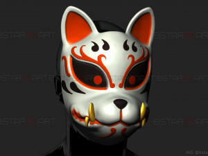 demon kitsune mask - japanese mask - high quality details Modelo de impresión 3D