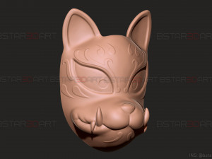 demon kitsune mask - japanese mask - high quality details Modelo de impresión 3D