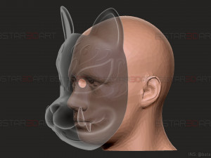 demon kitsune mask - japanese mask - high quality details Modelo de impresión 3D