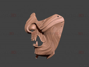 ghost of tsushima - ghost mask patterned - high details 3D Print Model