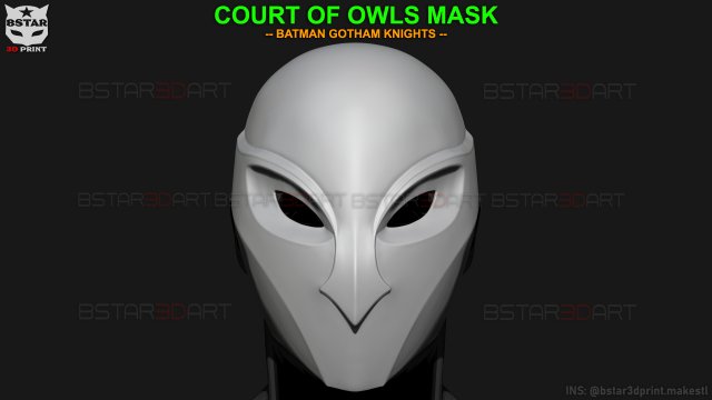 court of owls mask - bat man gotham knights Model do druku 3D .c4d .max .obj .3ds .fbx .stl .blend