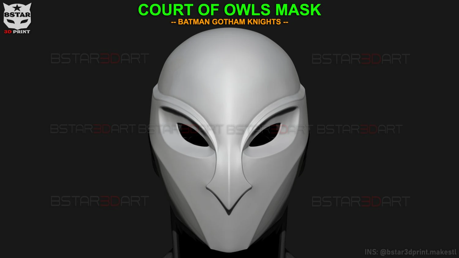 court of owls mask - bat man gotham knights 3D Print Model .c4d .max .obj .3ds .fbx .stl .blend 
