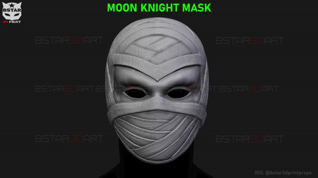Moon Knight Mask - Marvel Comic helmet - 3D print model 3D-Druckmodell .c4d .max .obj .3ds .fbx .stl .blend 