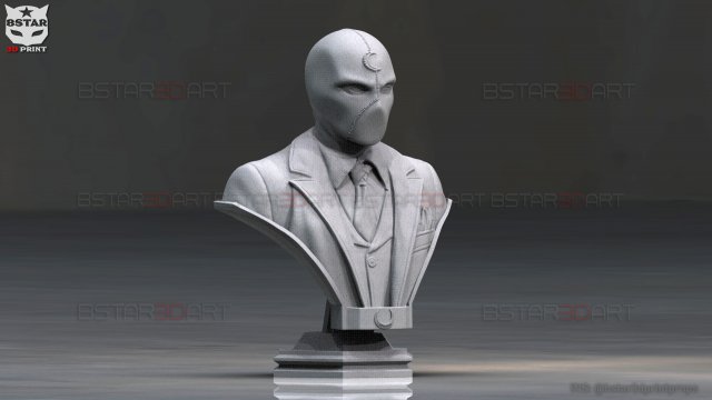 MR Knight Bust - Moon Knight TV series - Marvel Comics 3D print model Modelo de impresión 3D .c4d .max .obj .3ds .fbx .stl .blend 