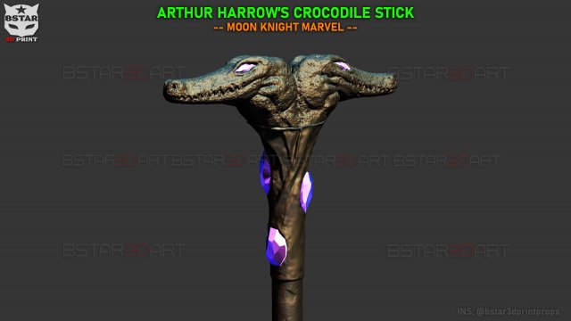 Crocodile Stick Of Arthur Harrow - Moon Knight Marvel 3D print model Modelo de Impressão 3D .c4d .max .obj .3ds .fbx .stl .blend 