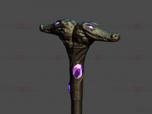 Crocodile Stick Of Arthur Harrow - Moon Knight Marvel 3D print model Modelo de Impressão 3D
