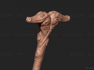 Crocodile Stick Of Arthur Harrow - Moon Knight Marvel 3D print model Modelo de Impressão 3D