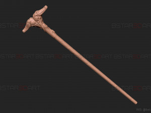 Crocodile Stick Of Arthur Harrow - Moon Knight Marvel 3D print model Modelo de Impressão 3D