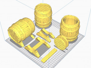 Barrel Vintage Stylized - Stand Base For Miniature Figures 3D print model 3D Druckmodell