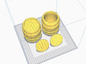 Barrel Vintage Stylized - Stand Base For Miniature Figures 3D print model 3D Druckmodell
