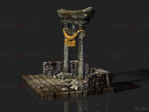 Japanese Torii Gate - Custom Base For Miniature - Figure 3D Принт Модель