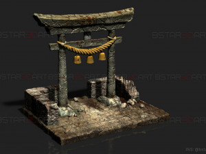 Japanese Torii Gate - Custom Base For Miniature - Figure 3D Принт Модель