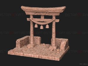 Japanese Torii Gate - Custom Base For Miniature - Figure 3D Принт Модель