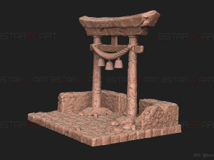 Japanese Torii Gate - Custom Base For Miniature - Figure 3D Принт Модель