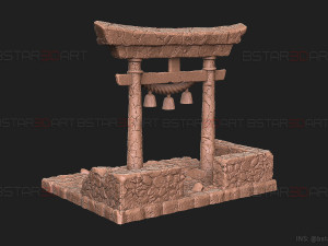 Japanese Torii Gate - Custom Base For Miniature - Figure 3D Принт Модель