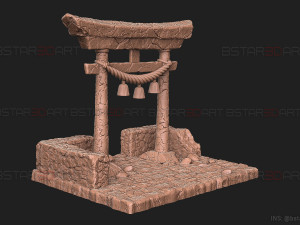 Japanese Torii Gate - Custom Base For Miniature - Figure 3D Принт Модель