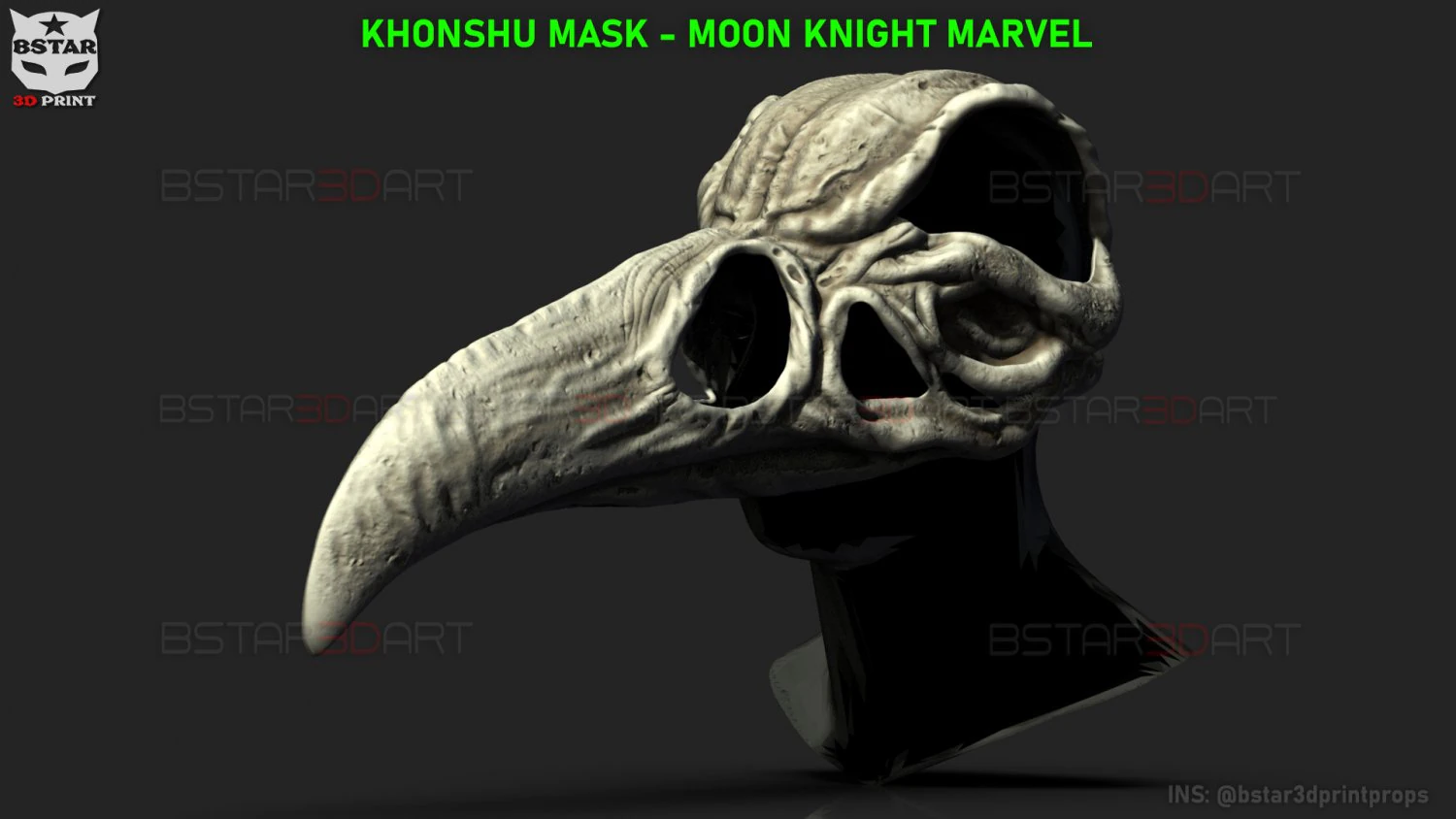 The KhonShu Mask - Moon Knight Marvel 3D print model 3D Print Model .c4d .max .obj .3ds .fbx .stl .blend 