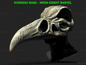La maschera KhonShu - Modello di stampa 3D Moon Knight Marvel Modello di stampa 3D