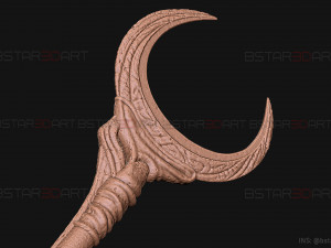 KhonShu Crescent Scythe - Moon Knight Marvel Cosplay 3D Print Model