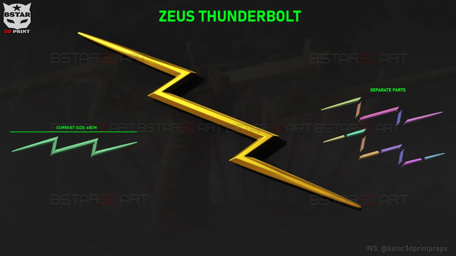 Zeus ThunderBolt - Marvel Comics Cosplay 3D Print Model .c4d .max .obj .3ds .fbx .stl .blend