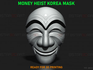 Money Heist Mask - Korea - Joint Economic Area 3D print model 3D Print Model