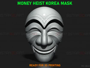Para Soygunu Maskesi - Kore - Ortak Ekonomik B&ouml;lge 3D baskı modeli 3D Baskı Modeli