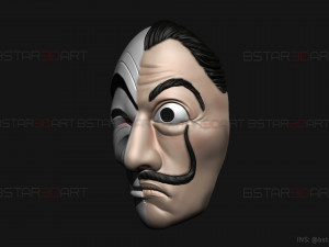 Money Heist Mask - Mixed Version Korea and Spainish 3D-Druckmodell