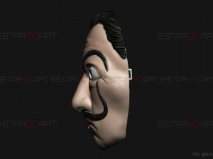 Money Heist Mask - Mixed Version Korea and Spainish 3D-Druckmodell