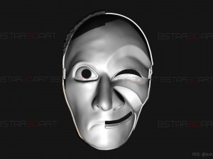 Money Heist Mask - Mixed Version Korea and Spainish 3D-Druckmodell