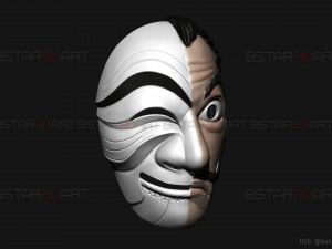 Money Heist Mask - Mixed Version Korea and Spainish 3D-Druckmodell
