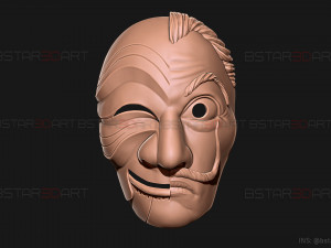 Money Heist Mask - Mixed Version Korea and Spainish 3D-Druckmodell